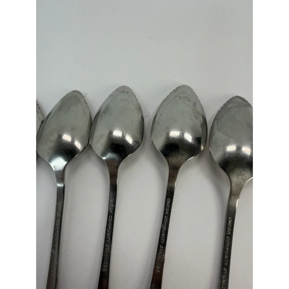 Oneida Patrick Henry Stainless Grapefruit Spoons Lot Of 7 Replacements